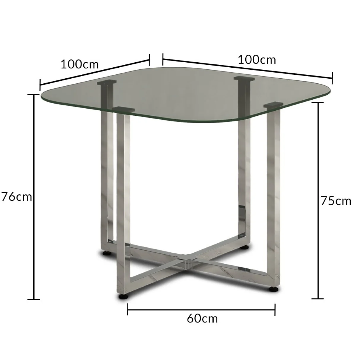 Rhodes Clear Glass Dining Table – image 3