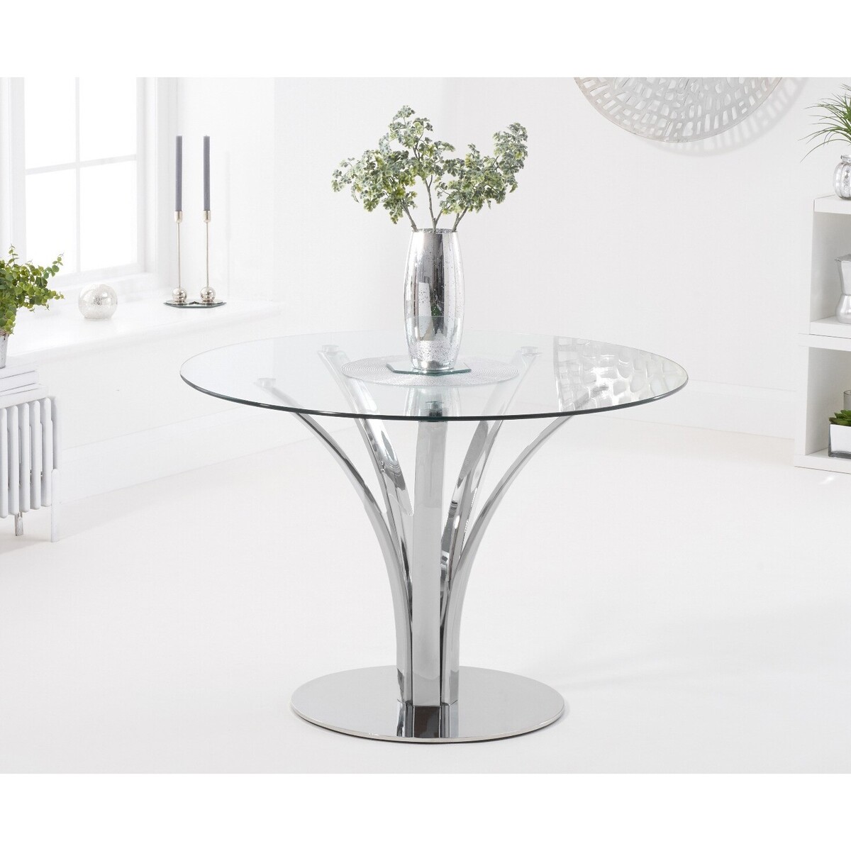 Aria 110cm Round Glass Dining Table – image 2