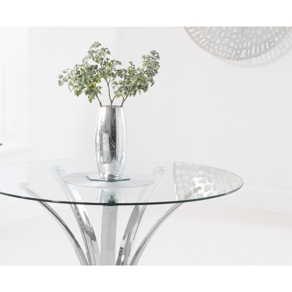 Aria 110cm Round Glass Dining Table – image 3