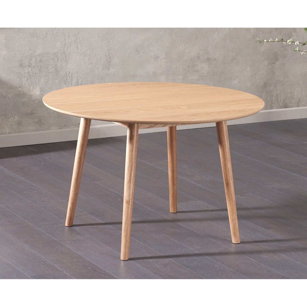 Nordic 120cm Round Oak Dining Table – image 1