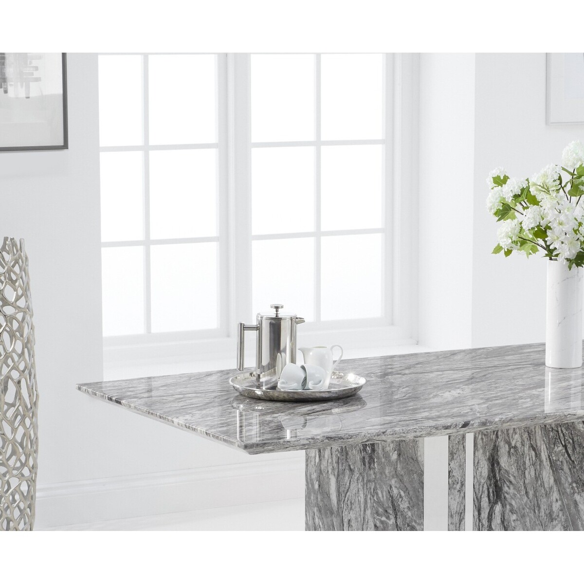 Alicia 180cm Grey Marble Dining Table – image 3