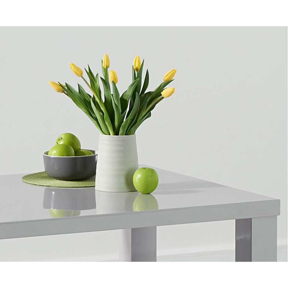 Ex-display Atlanta 120cm Light Grey High Gloss Dining Table – image 2