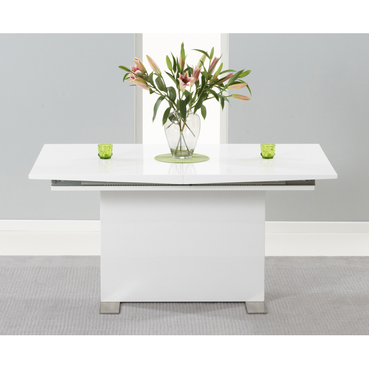 Modena 150cm White High Gloss Extending Dining Table – image 2