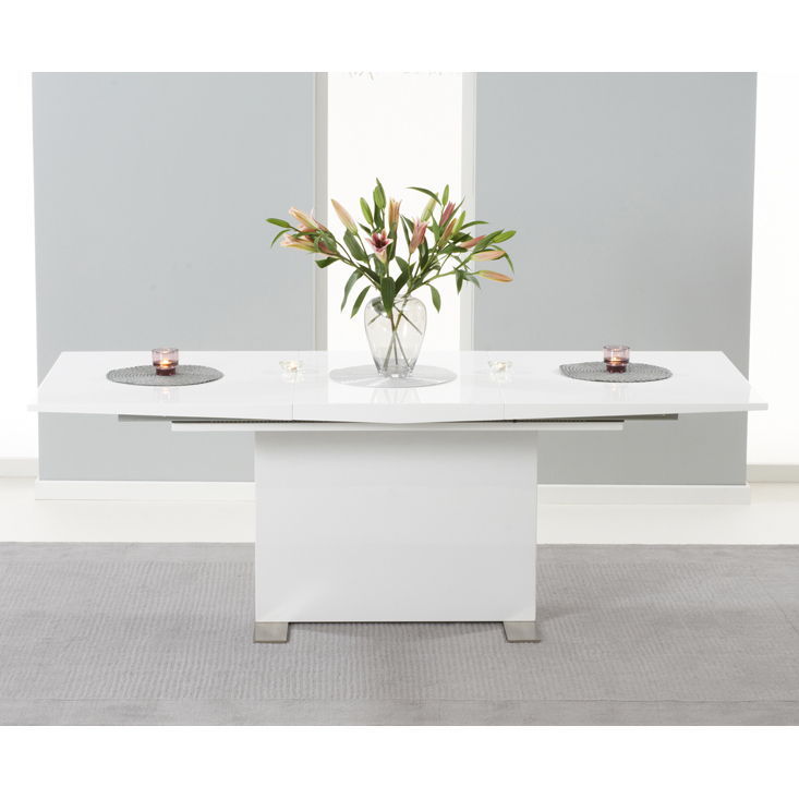 Modena 150cm White High Gloss Extending Dining Table – image 3