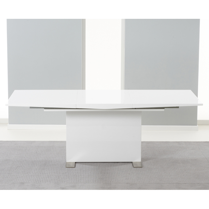 Modena 150cm White High Gloss Extending Dining Table – image 1