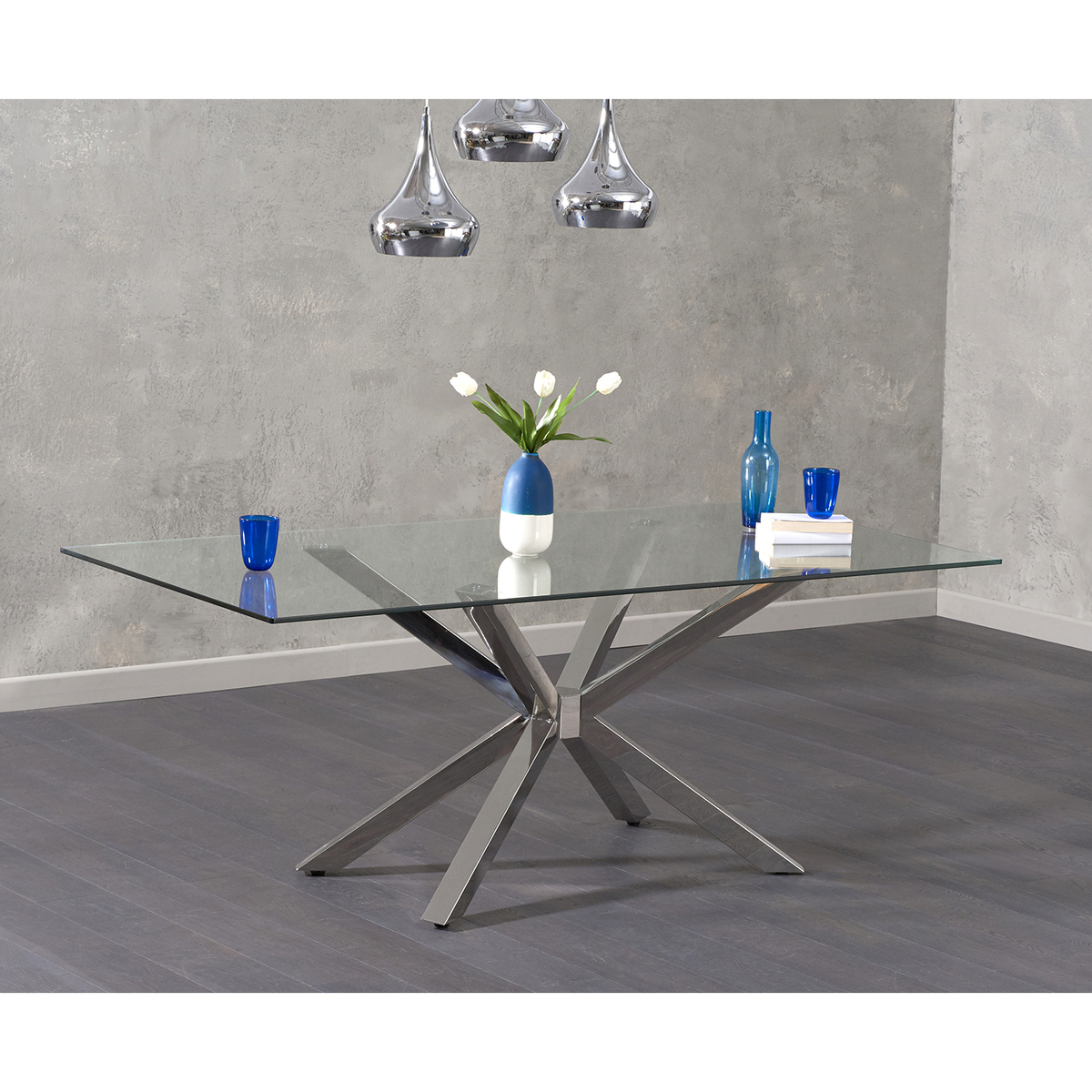 Rhone 200cm Glass Dining Table – image 2