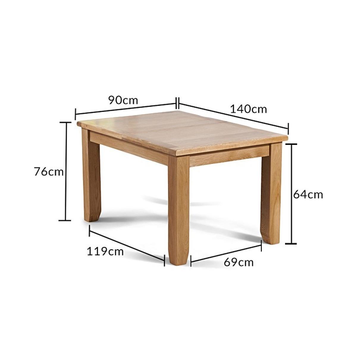 Ex-display Yateley 140cm Oak Dining Table – image 4