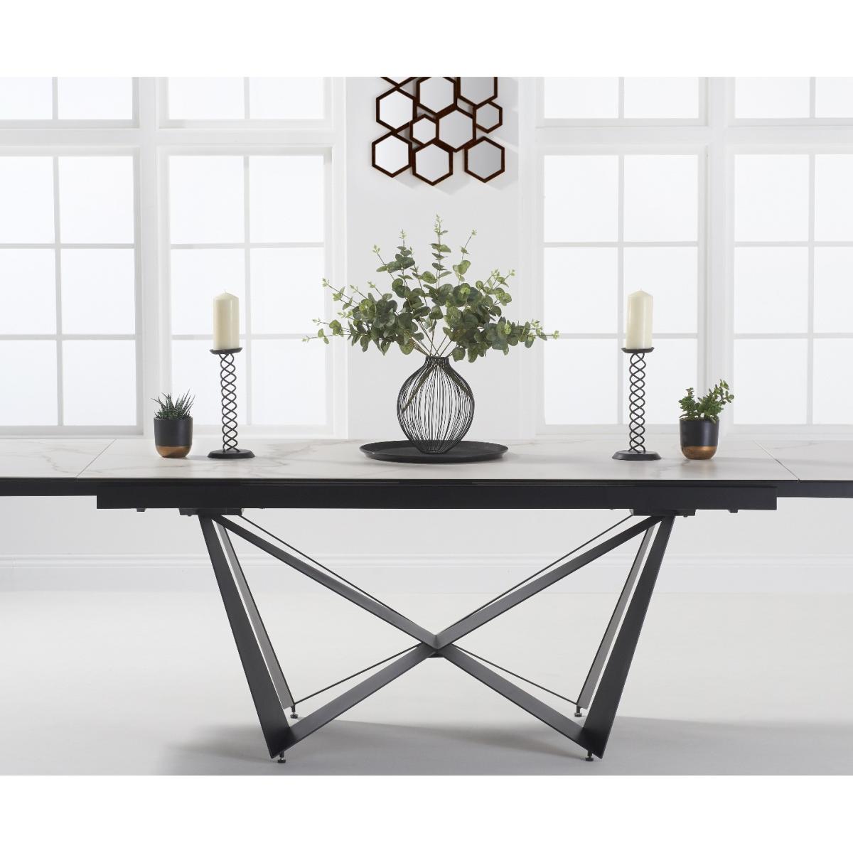 Blenheim 180cm Extending White Ceramic Dining Table – image 2