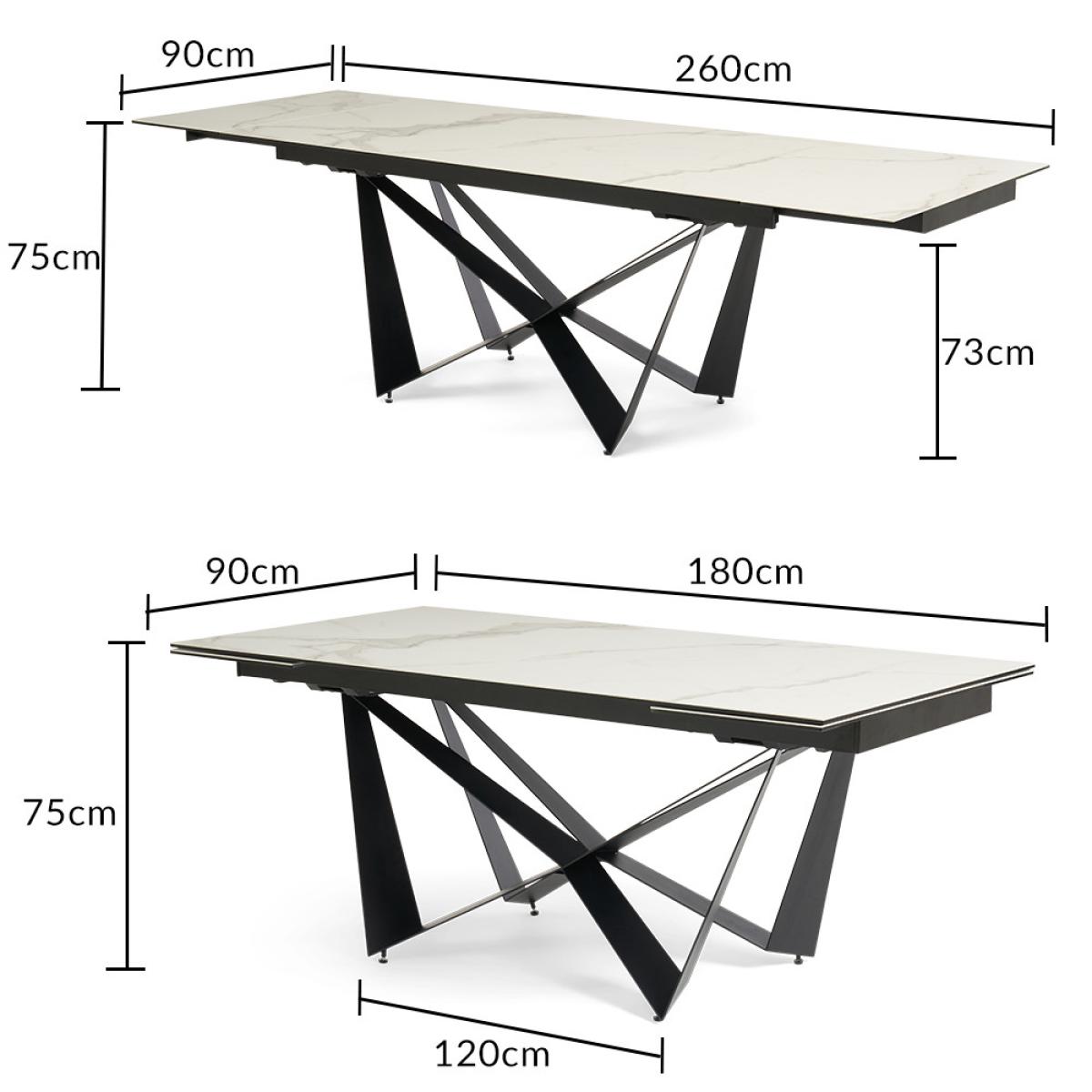 Blenheim 180cm Extending White Ceramic Dining Table – image 13
