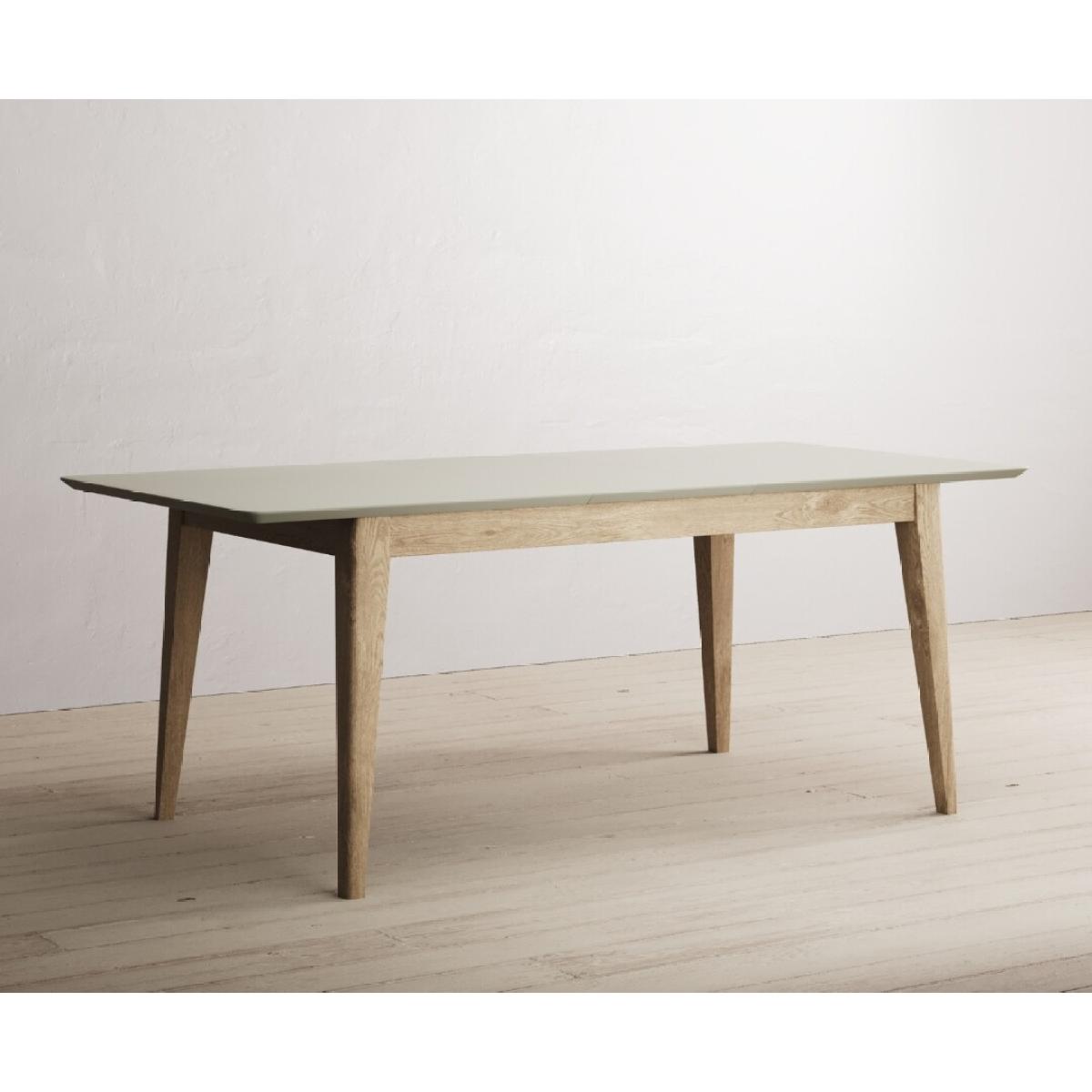 Extending Ancona Oak and Soft Green Painted 150cm Dining Table – image 3