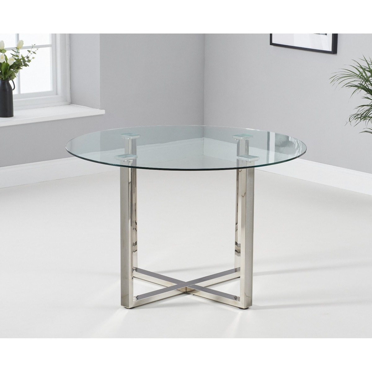 Vaso 120cm Round Glass Dining Table – image 3