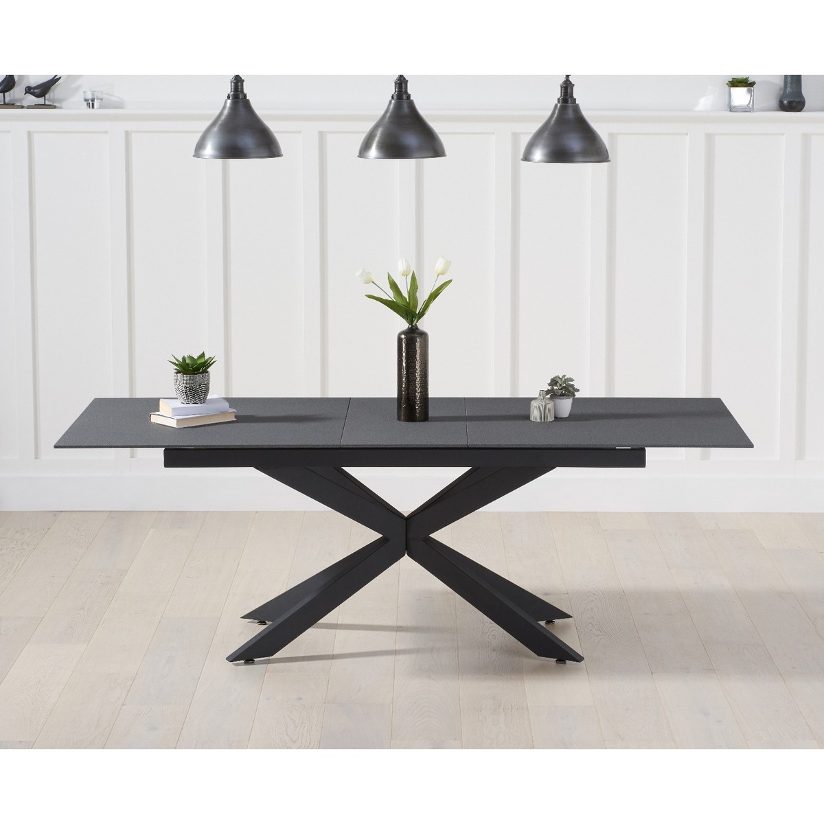 Boston 180cm Extending Grey Stone Dining Table – image 2