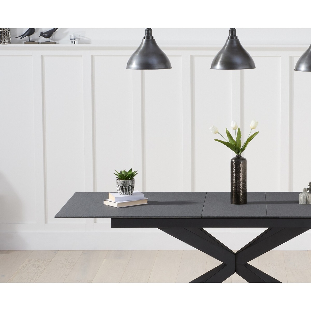 Boston 180cm Extending Grey Stone Dining Table – image 3