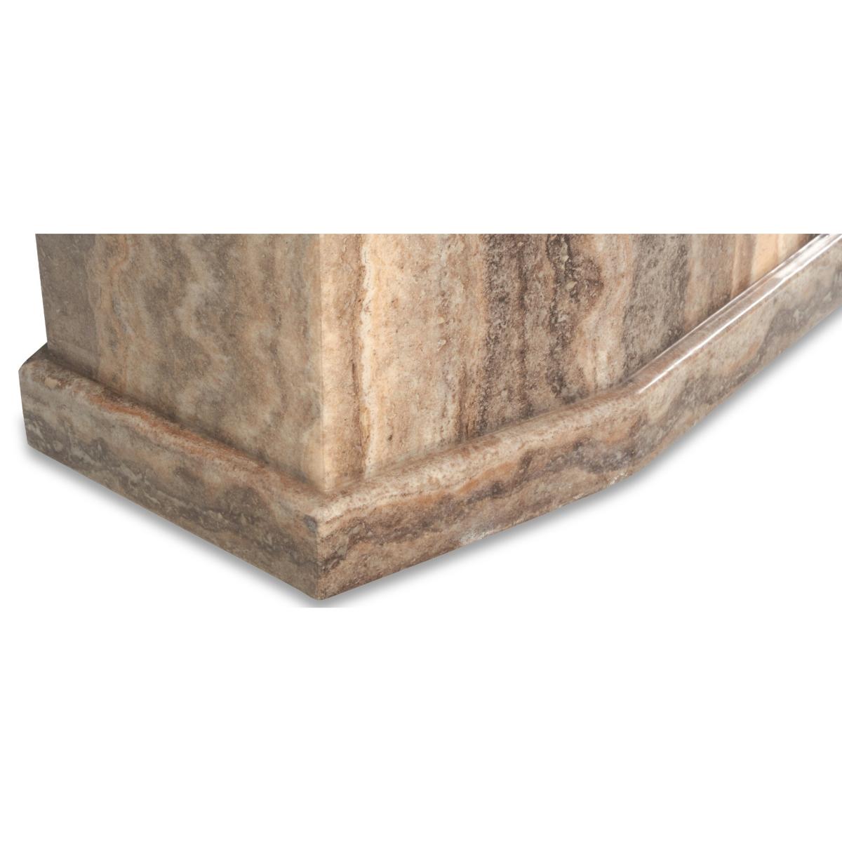 Carvelle 160cm Brown Pedestal Marble Dining Table – image 11