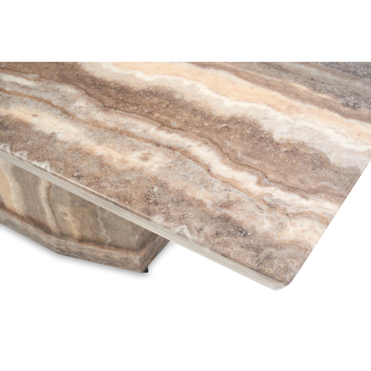 Carvelle 160cm Brown Pedestal Marble Dining Table – image 5