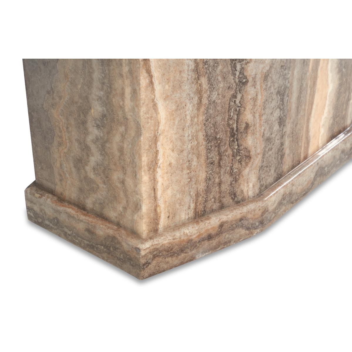 Carvelle 160cm Brown Pedestal Marble Dining Table – image 6