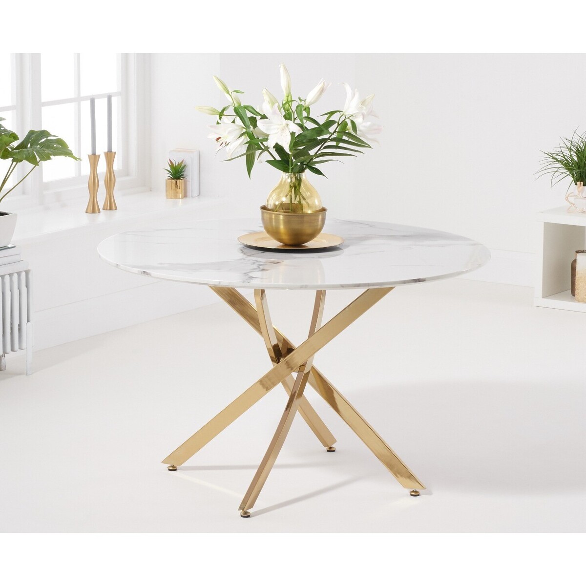 Nixon 120cm Round White Dining Table – image 2