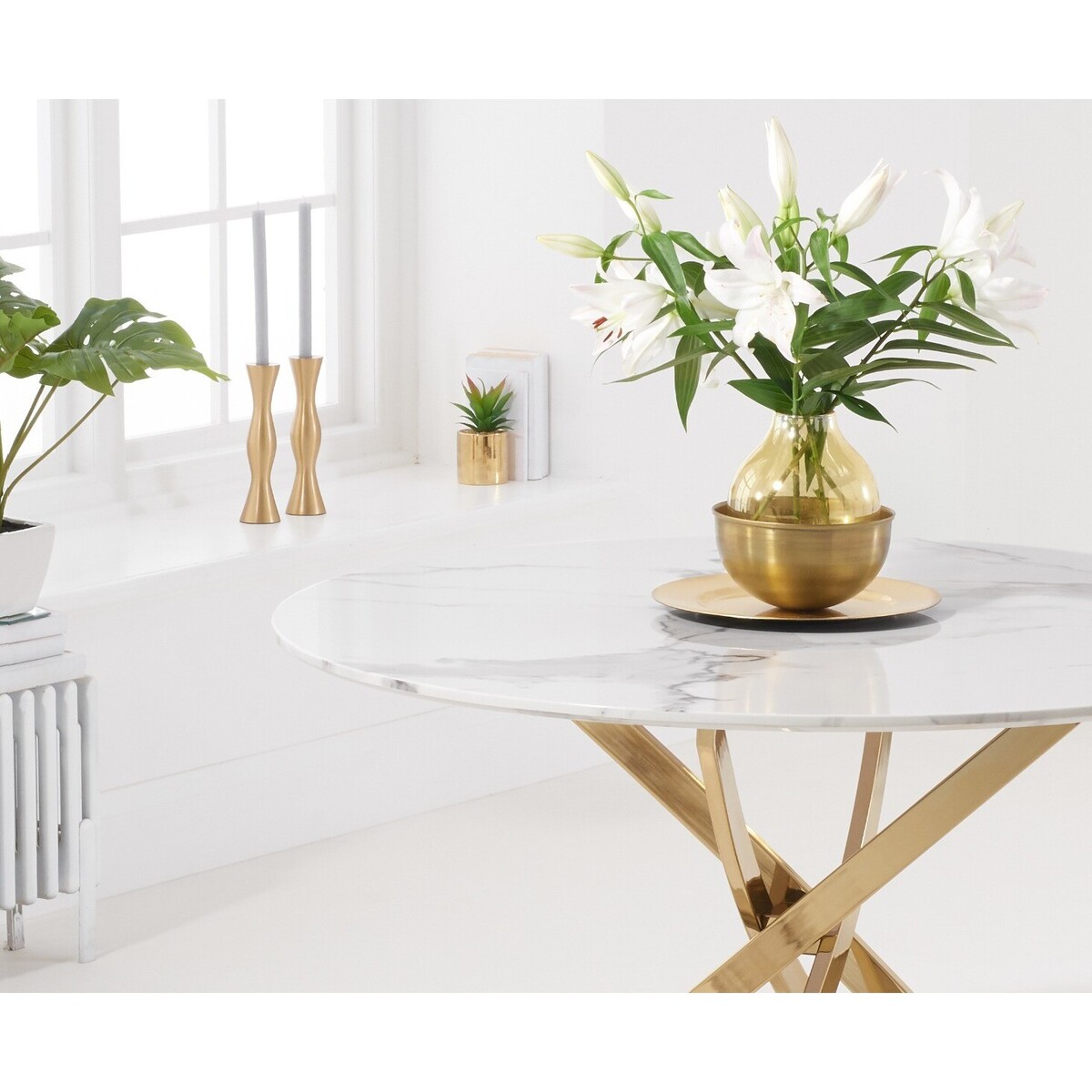 Nixon 120cm Round White Dining Table – image 3