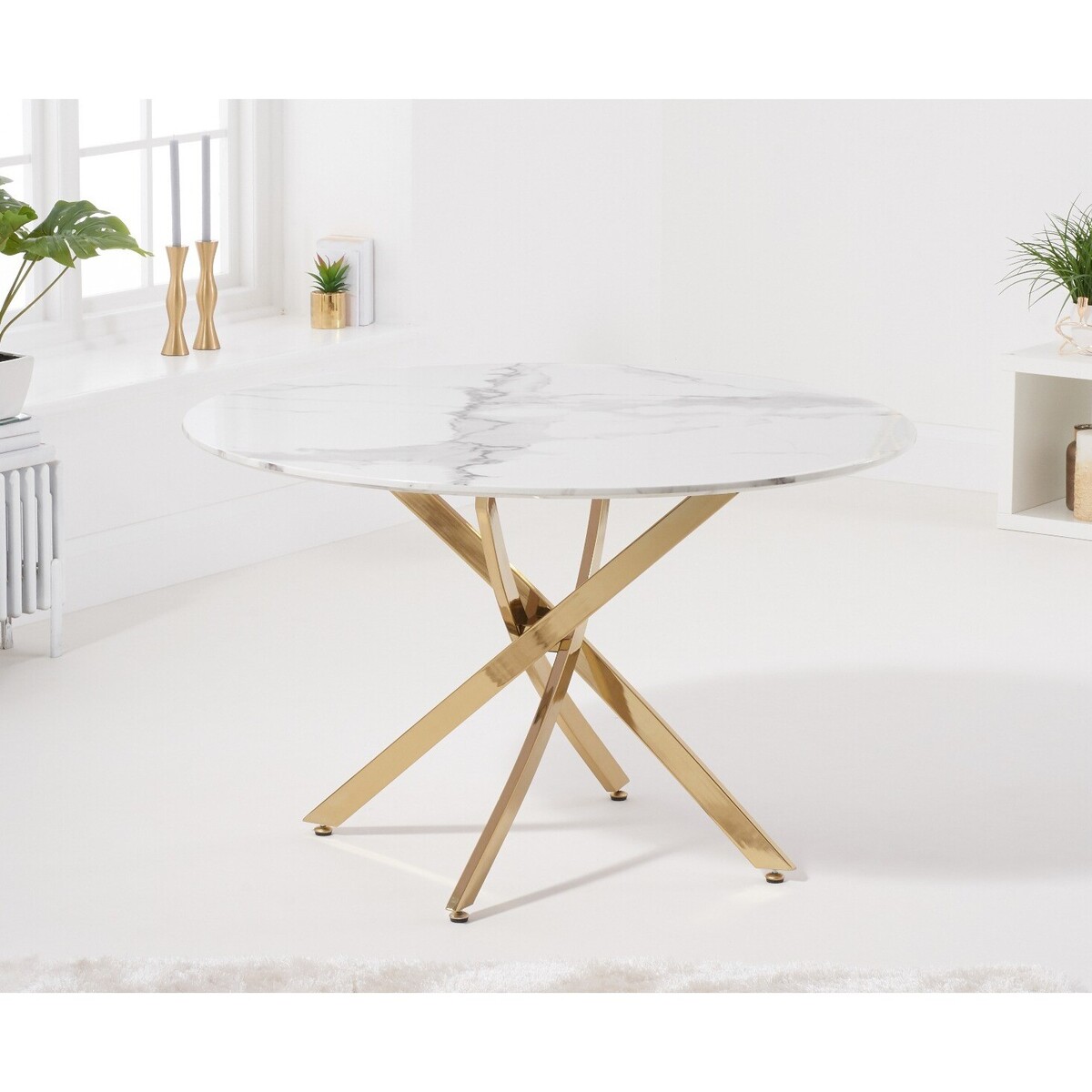 Nixon 120cm Round White Dining Table – image 1