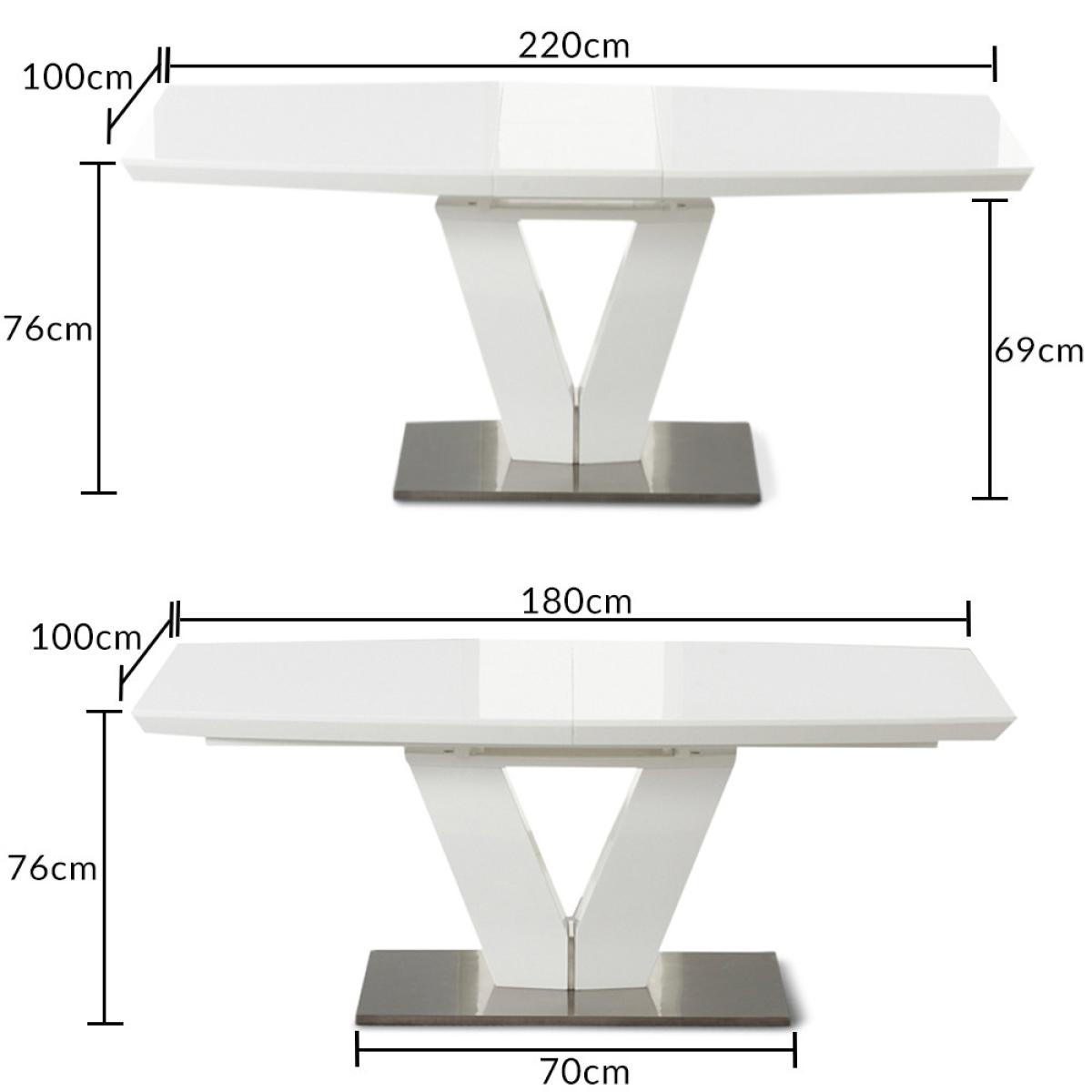 Extending Palermo 180cm White High Gloss Dining Table – image 9