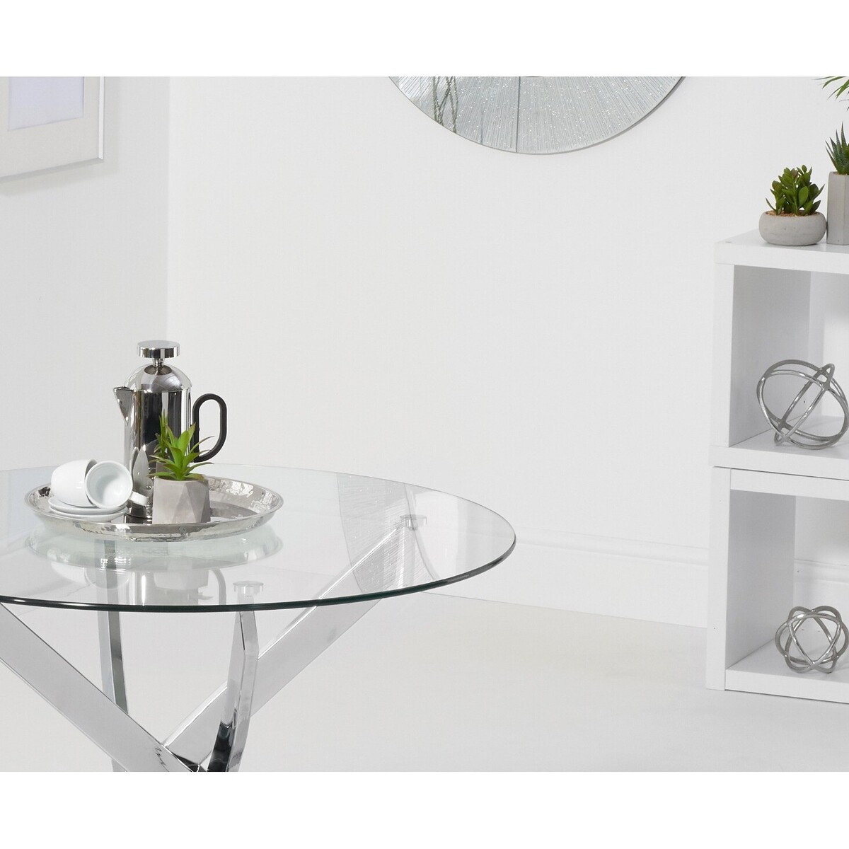 Denver 95cm Round Glass Dining Table – image 3