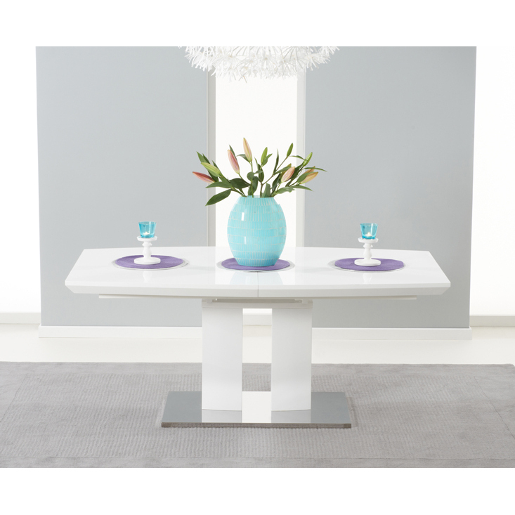 Richmond 180cm White High Gloss Extending Dining Table – image 2