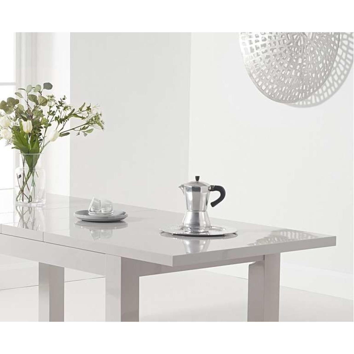 Ex-display Atlanta 160cm Extending Light Grey High Gloss Dining Table – image 2