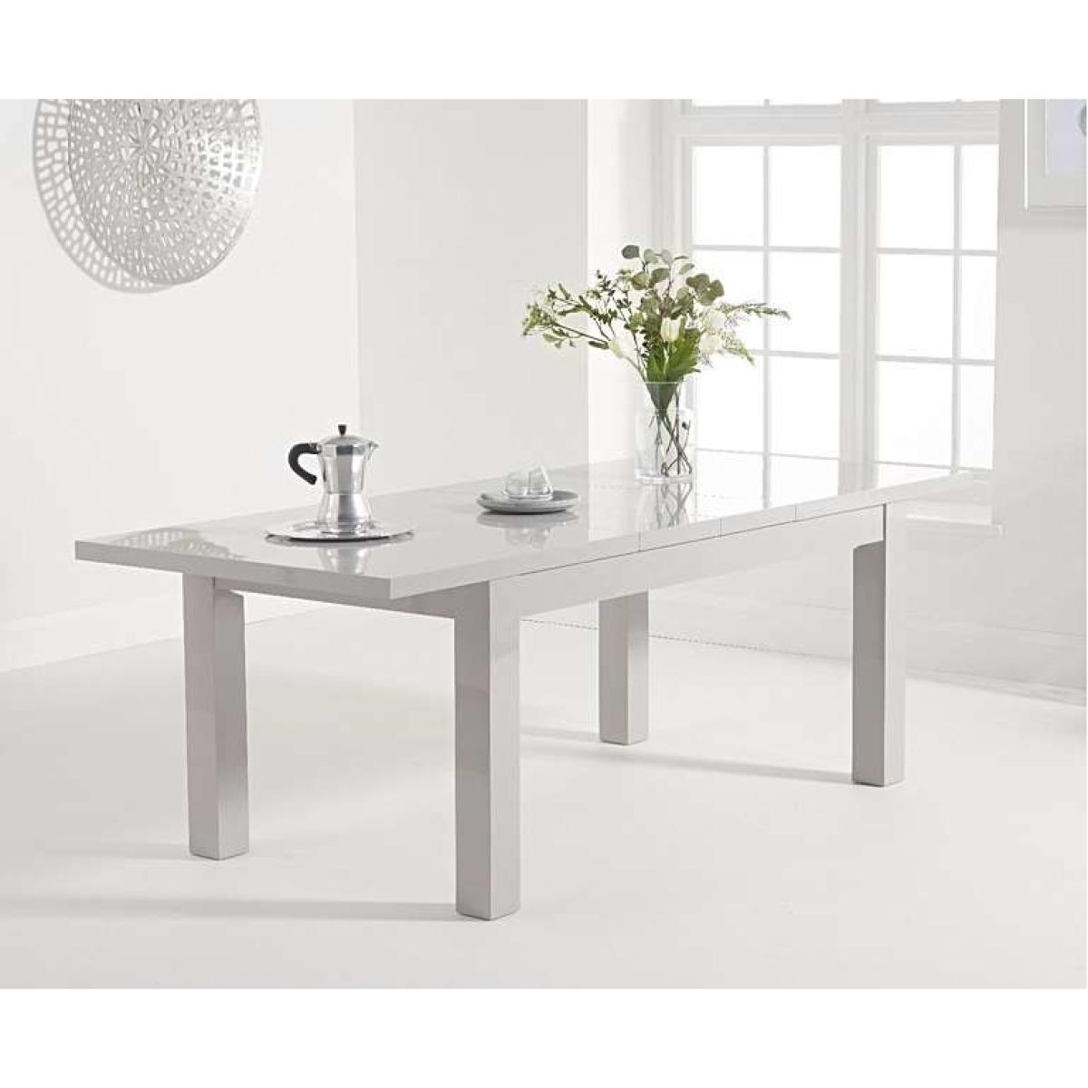 Ex-display Atlanta 160cm Extending Light Grey High Gloss Dining Table – image 1