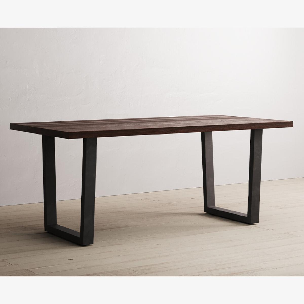 Dakota 190cm Dark Acacia and Metal Dining Table – image 1