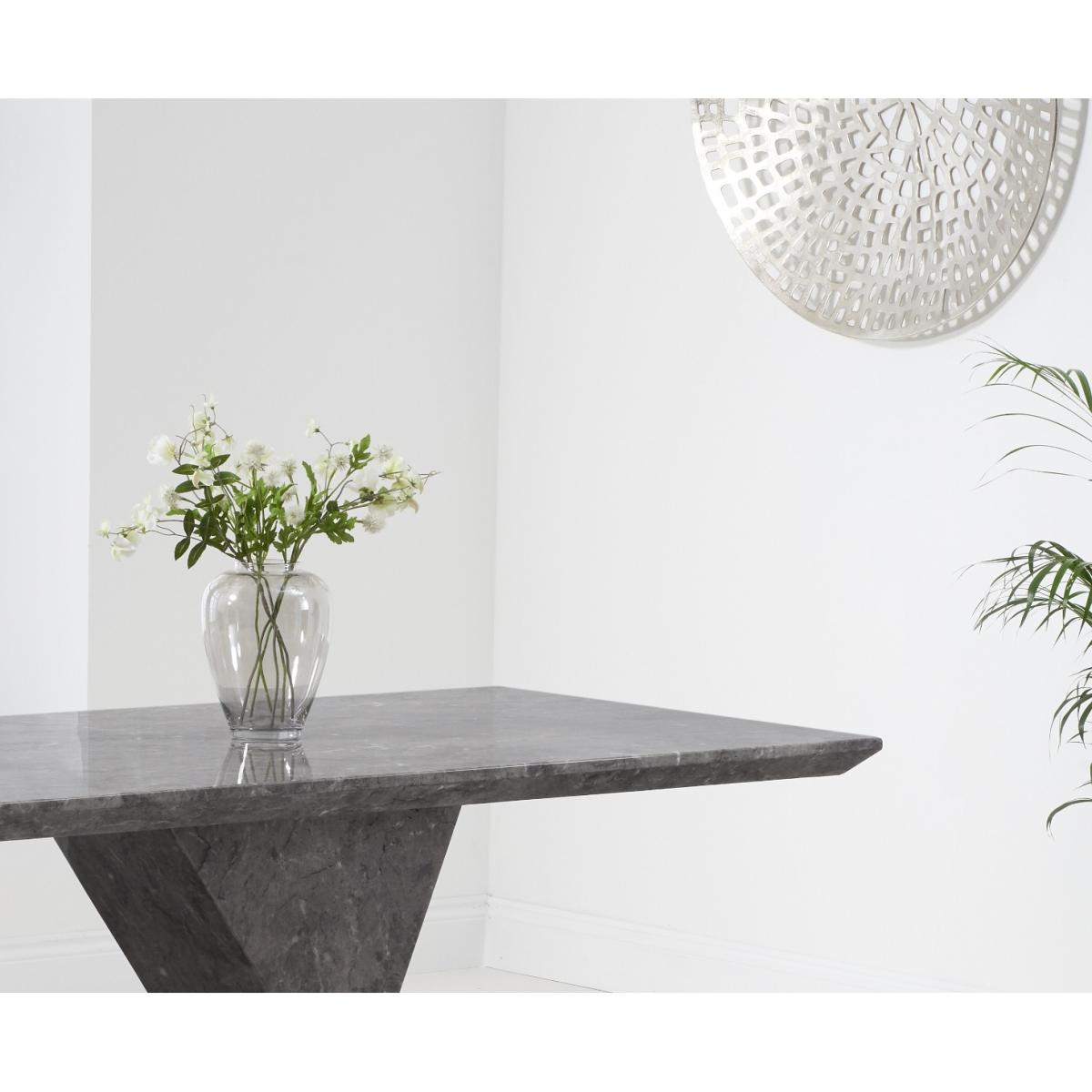 Aaron 160cm Marble Grey Dining Table – image 3