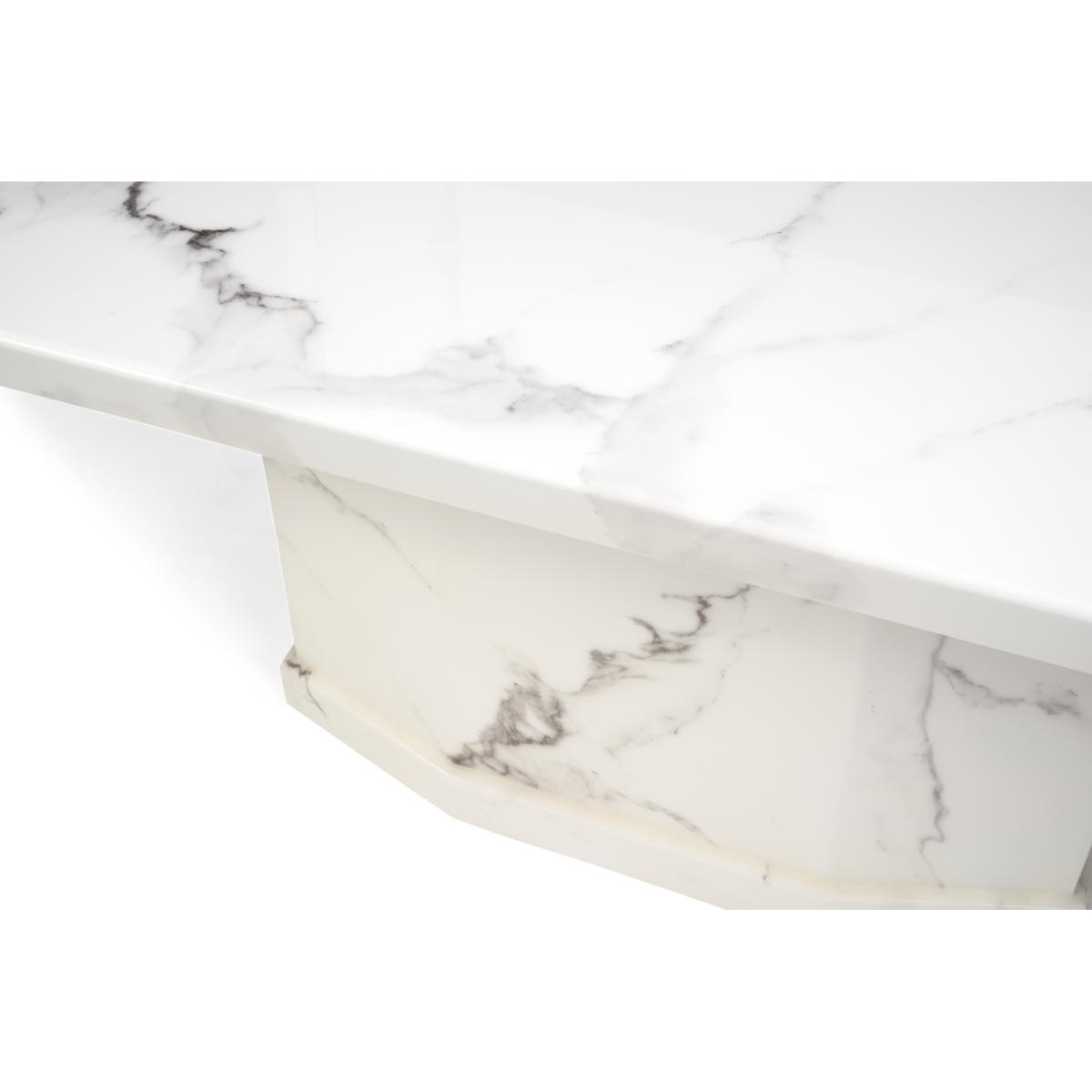 Carvelle 200cm White Pedestal Marble Dining Table – image 8
