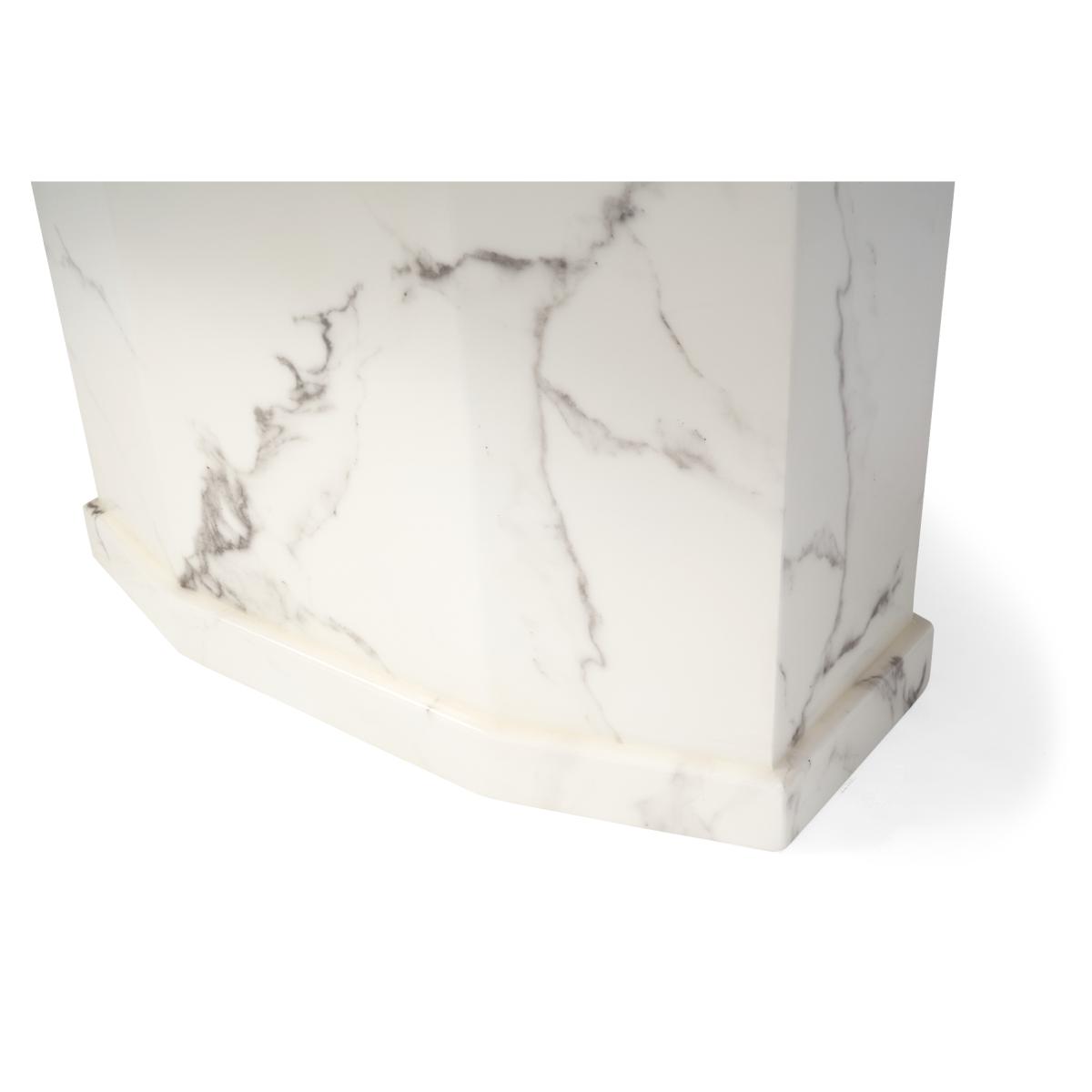 Carvelle 200cm White Pedestal Marble Dining Table – image 9