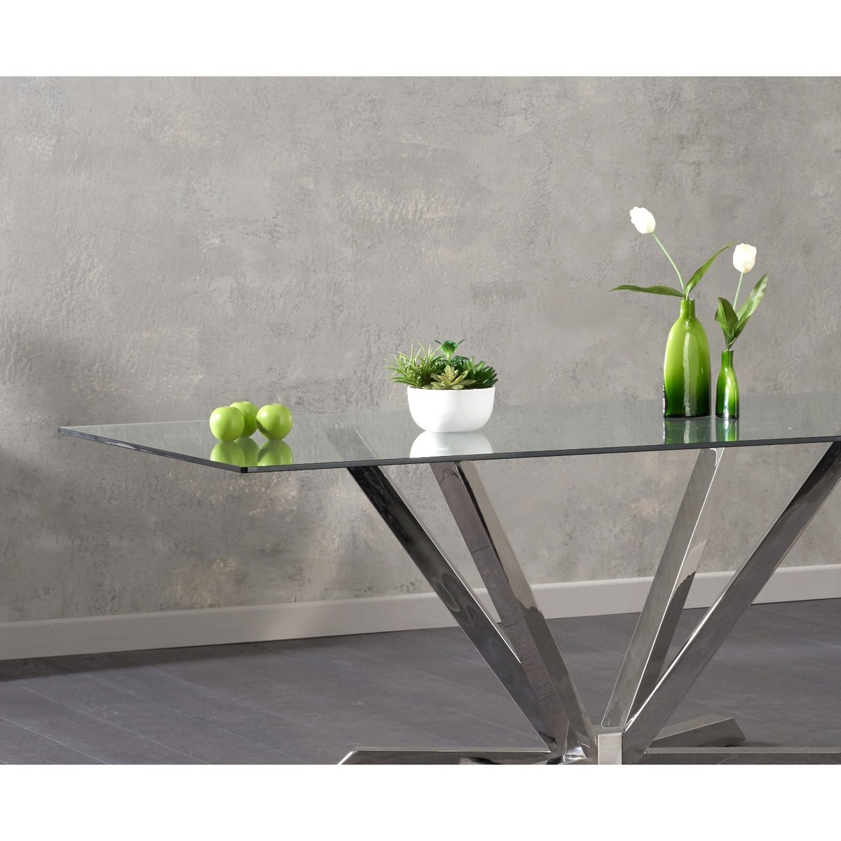 Reno 200cm Rectangular Glass Dining Table – image 3