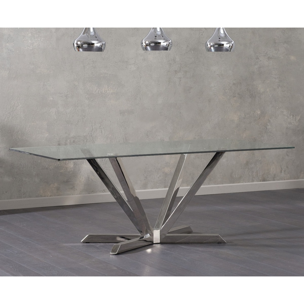 Reno 200cm Rectangular Glass Dining Table – image 1
