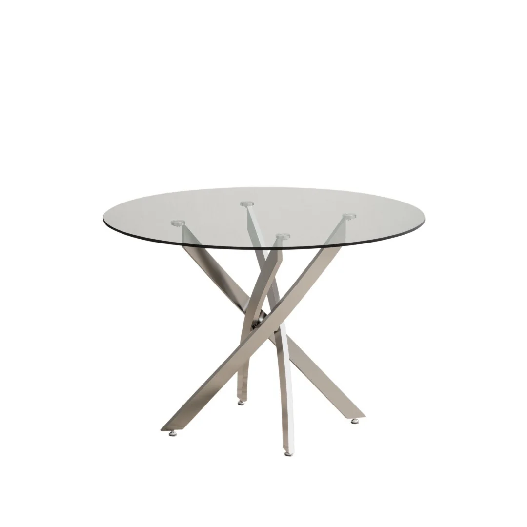 Bernini 110cm Black Leg Glass Dining Table – image 11
