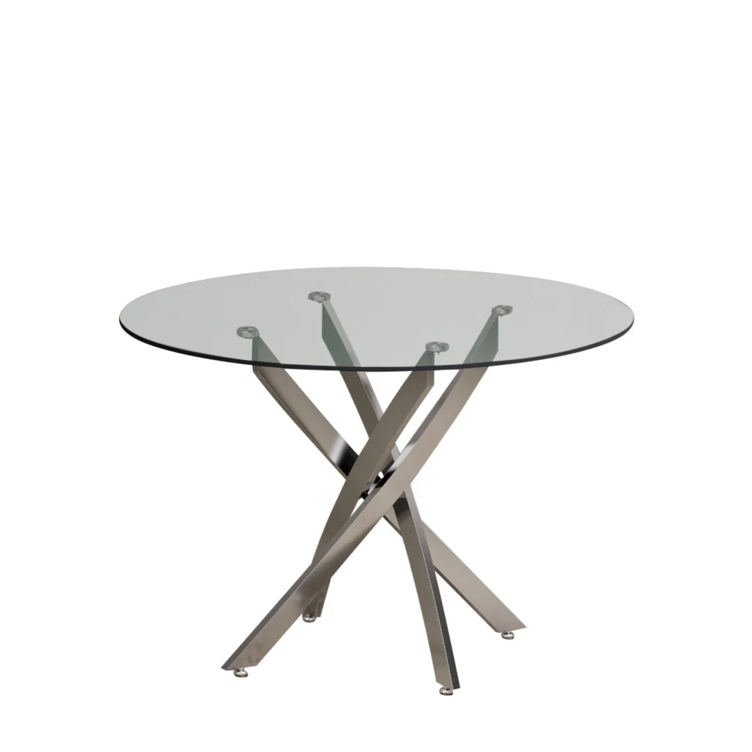 Bernini 110cm Black Leg Glass Dining Table – image 12