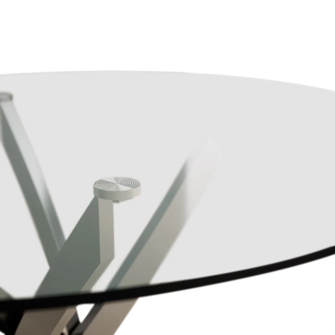 Bernini 110cm Black Leg Glass Dining Table – image 13
