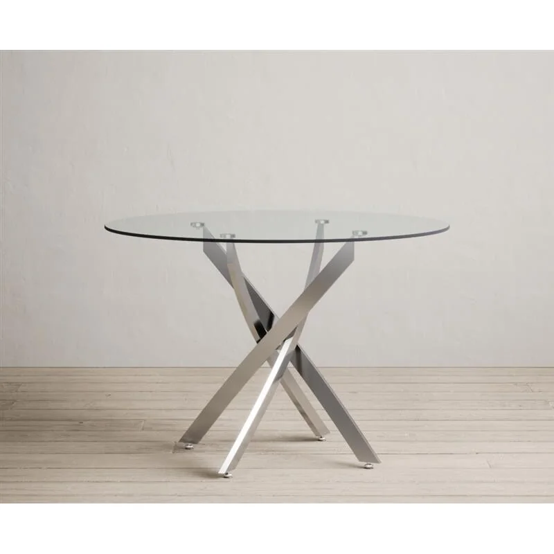 Bernini 110cm Black Leg Glass Dining Table – image 3