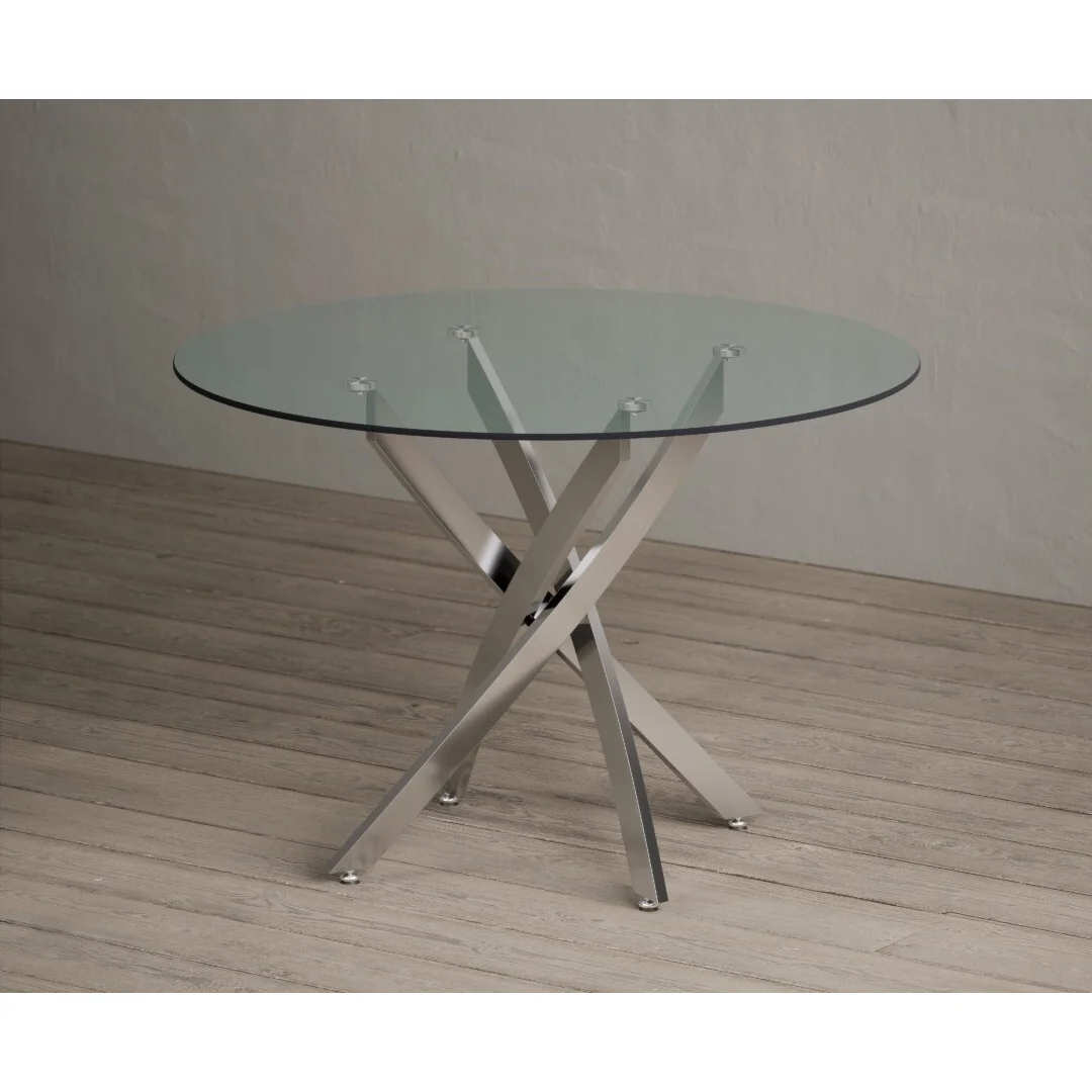 Bernini 110cm Black Leg Glass Dining Table – image 4