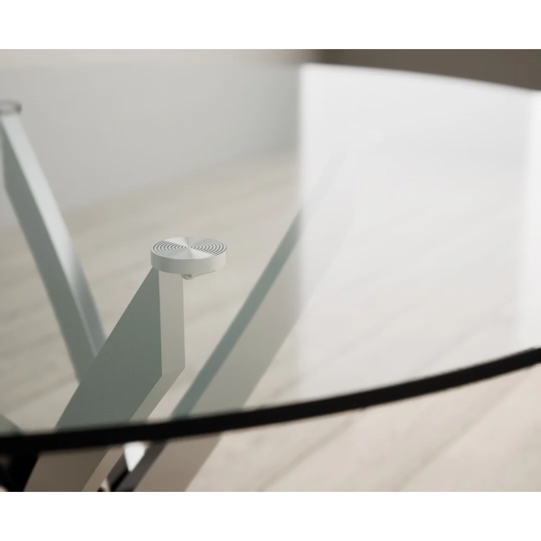 Bernini 110cm Black Leg Glass Dining Table – image 5