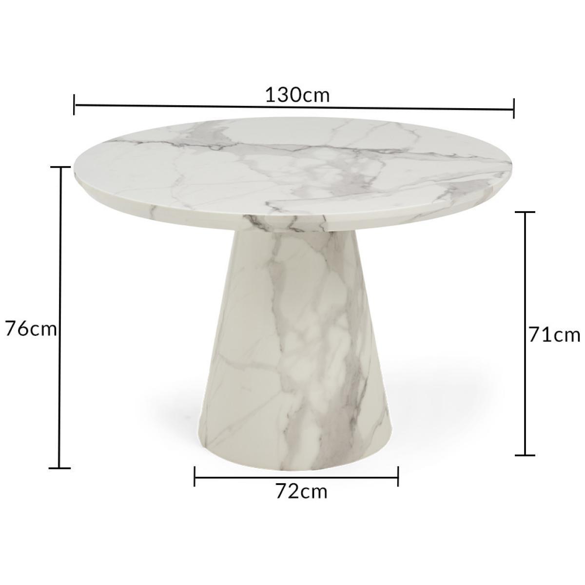 Ex-display Ravello 130cm Round White Marble Dining Table – image 4