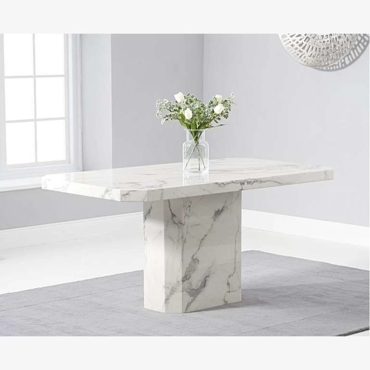 Ex-display Belle 160cm Marble White Dining Table