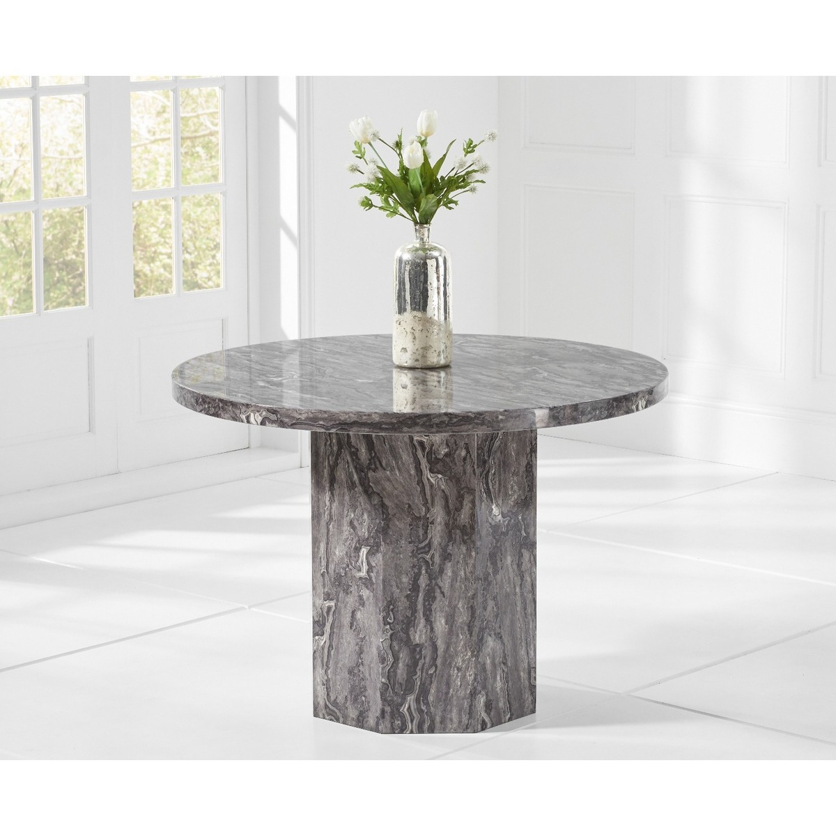Crema Grey Round Marble Dining Table – image 2