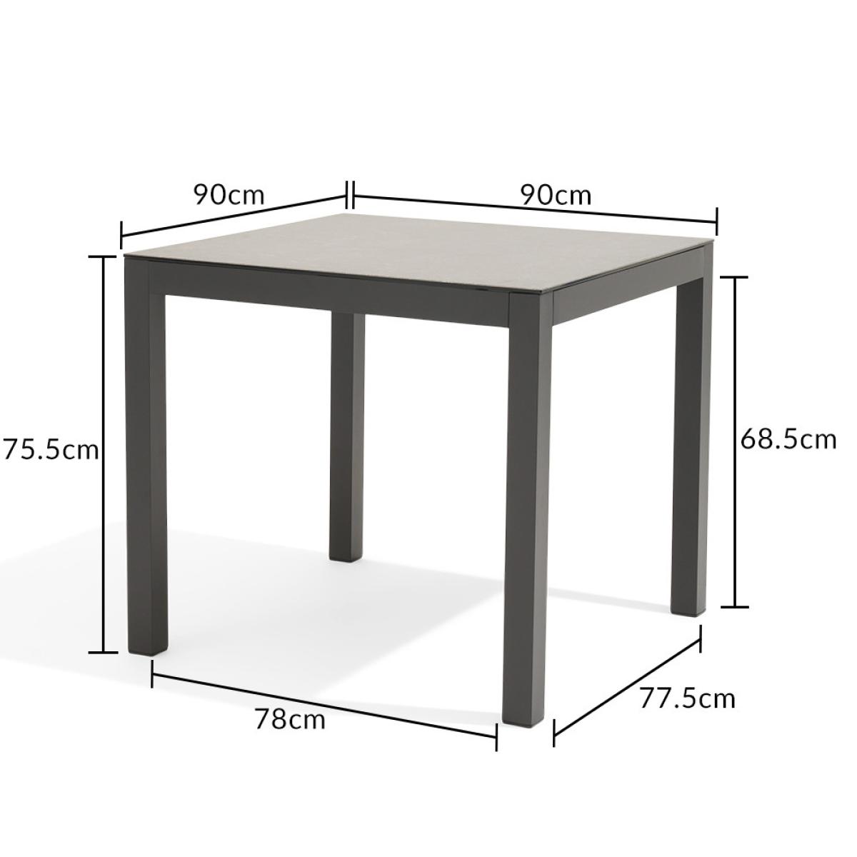Gardenia 90cm Dark Grey Garden Table – image 8