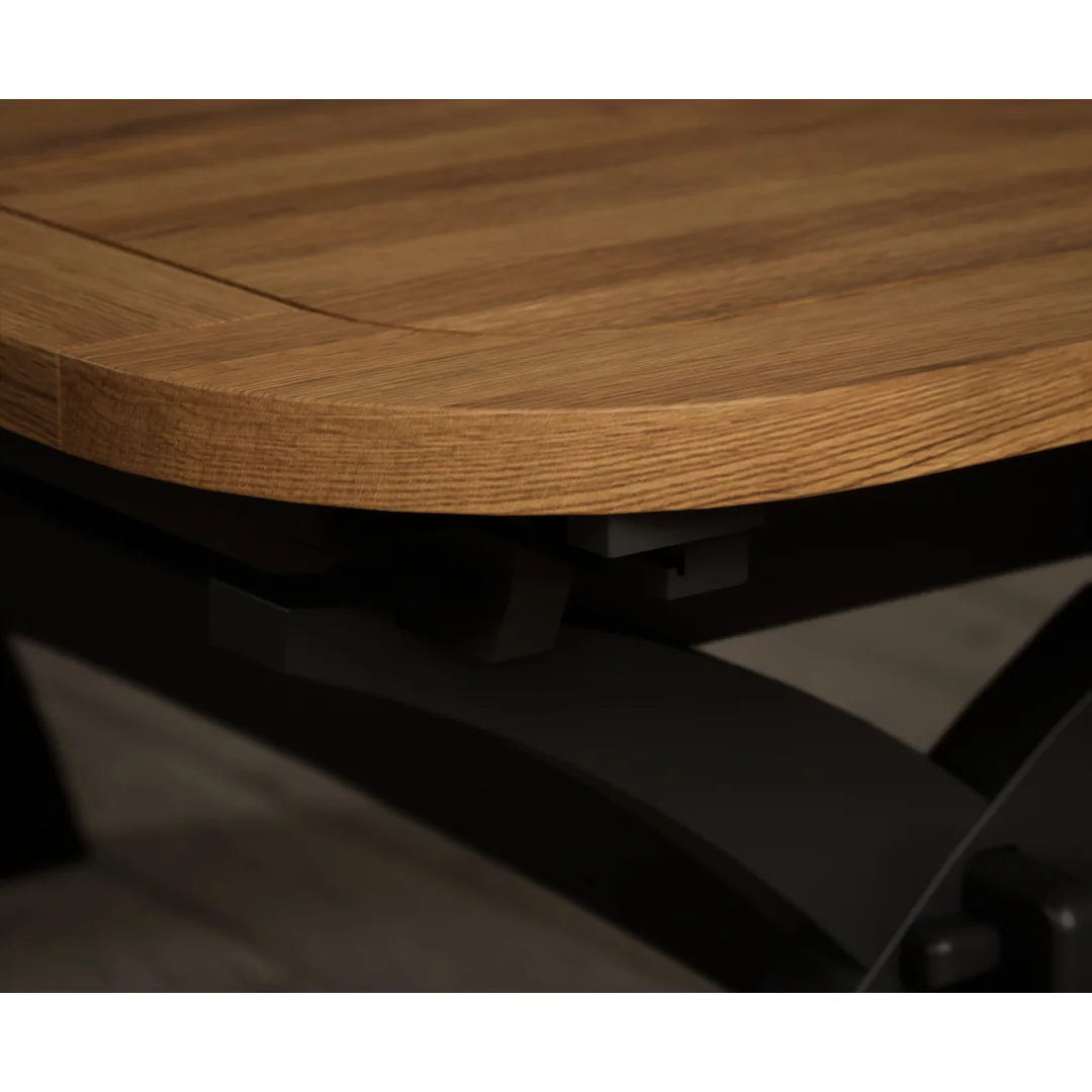 Extending Olympia 180cm Oak and Black Painted Dining Table – image 13