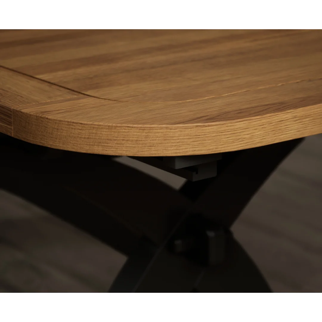 Extending Olympia 180cm Oak and Black Painted Dining Table – image 14