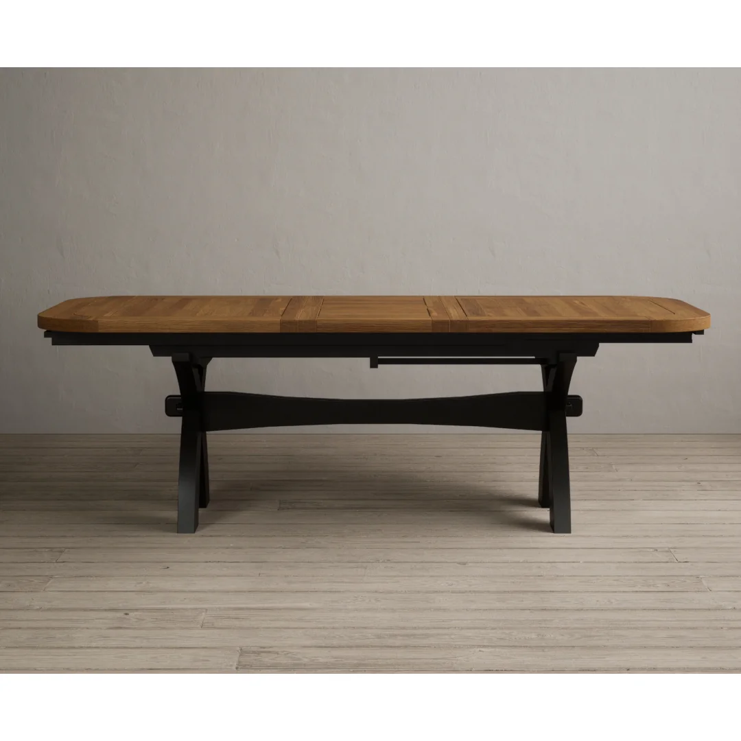 Extending Olympia 180cm Oak and Black Painted Dining Table – image 8