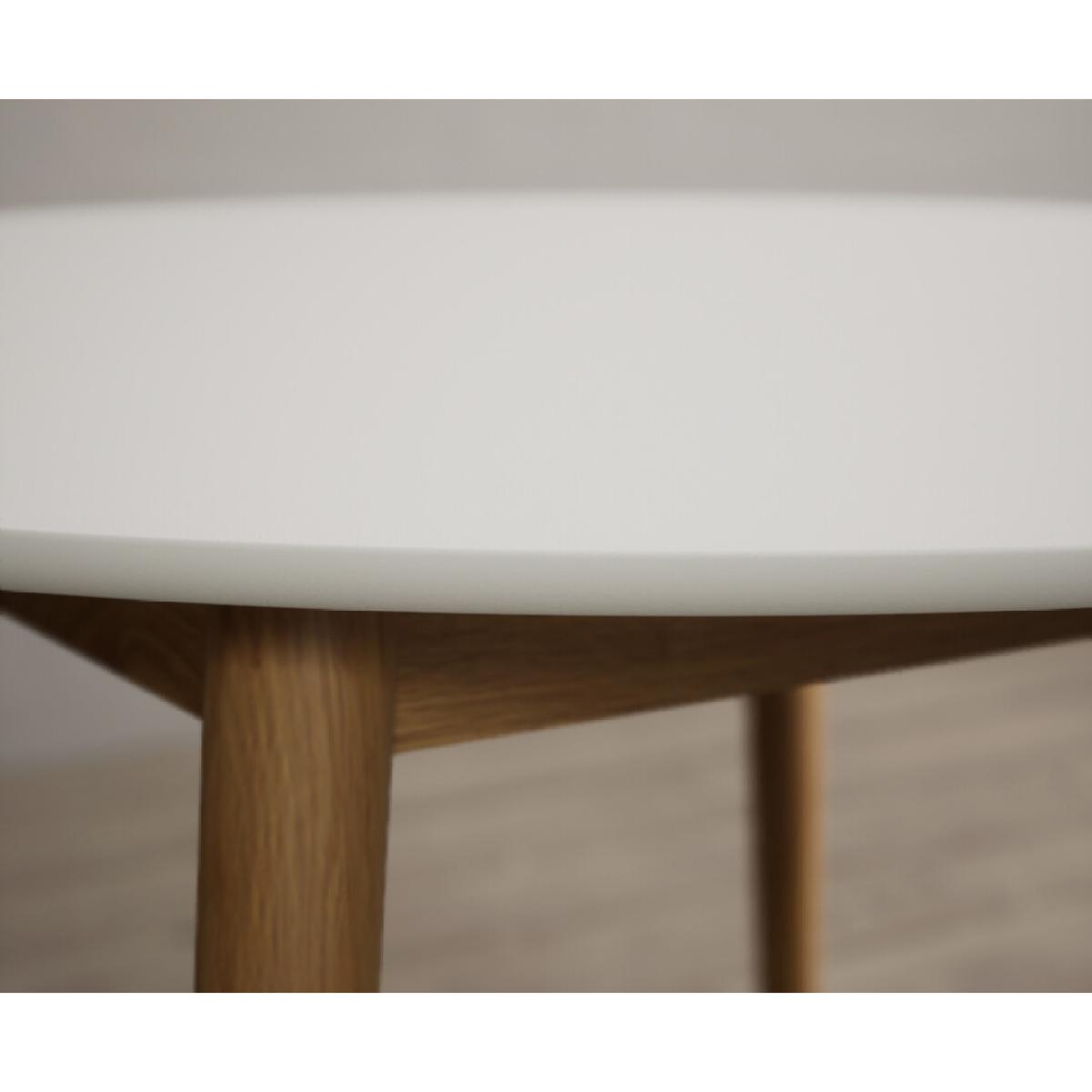 Nordic 120cm Round Solid Oak and Signal White Painted Dining Table – image 4