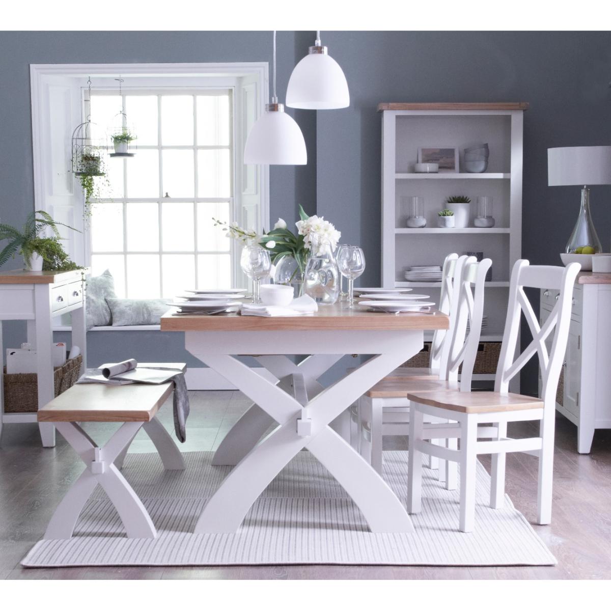 Eden Oak and White 180cm Butterfly Extending Table – image 12