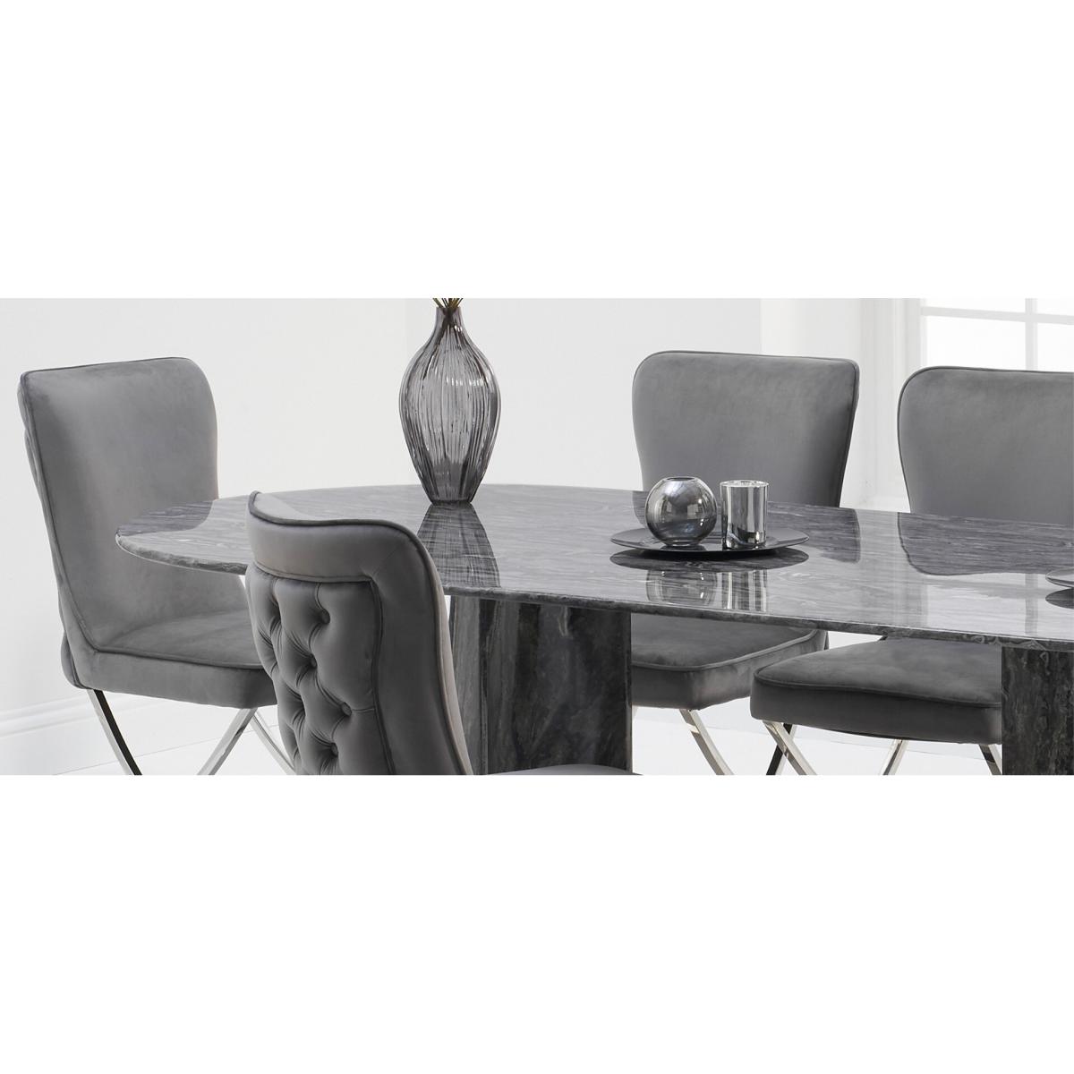 Sutton 260cm Grey Marble Dining Table – image 9